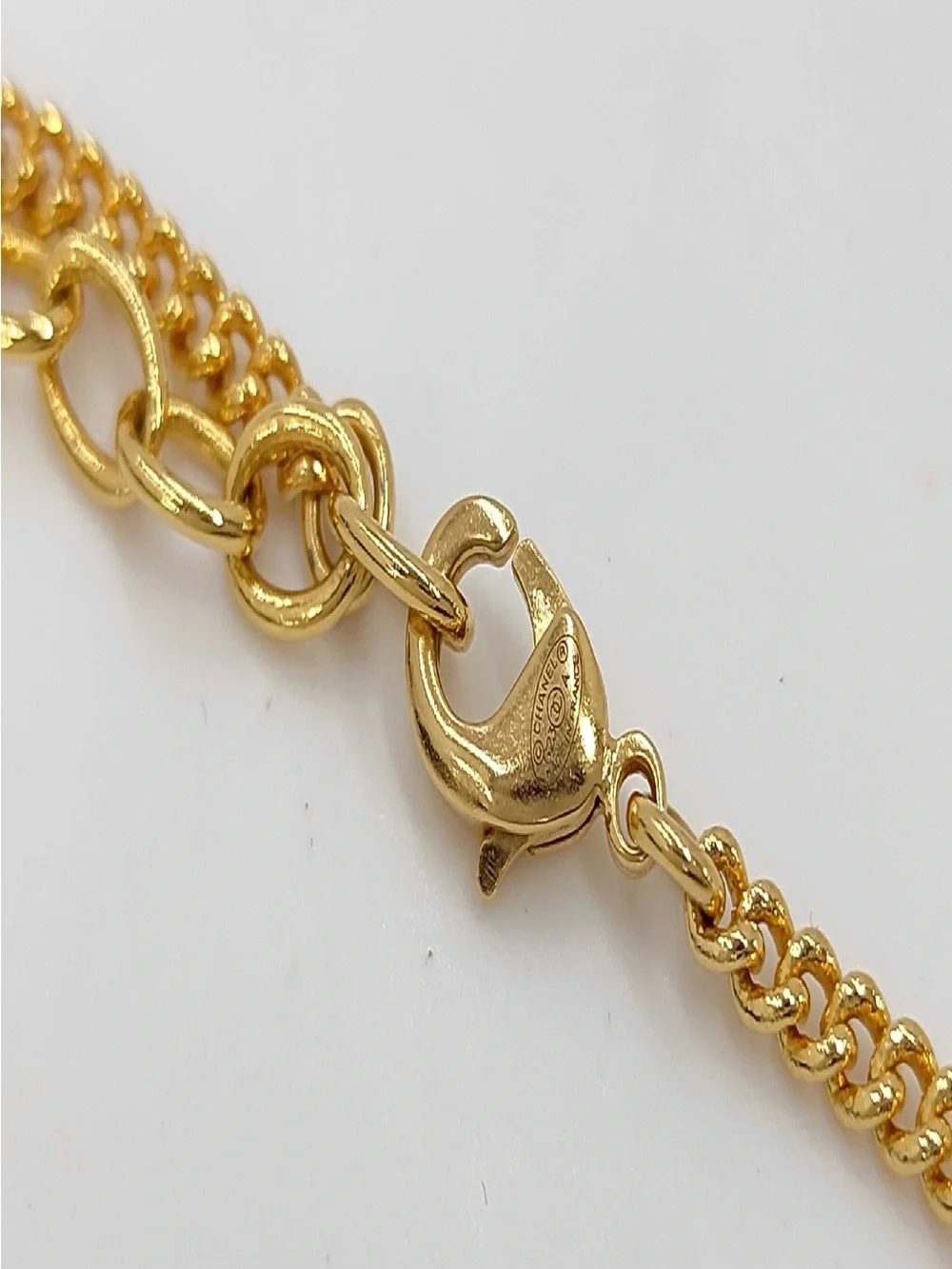 CHANEL Gold-Tone Africa Map Pendant Necklace with Pearl Detail